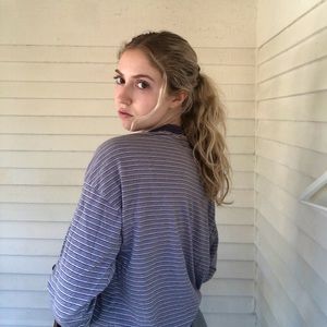 Urban Outfitters blue striped long sleeve shirt